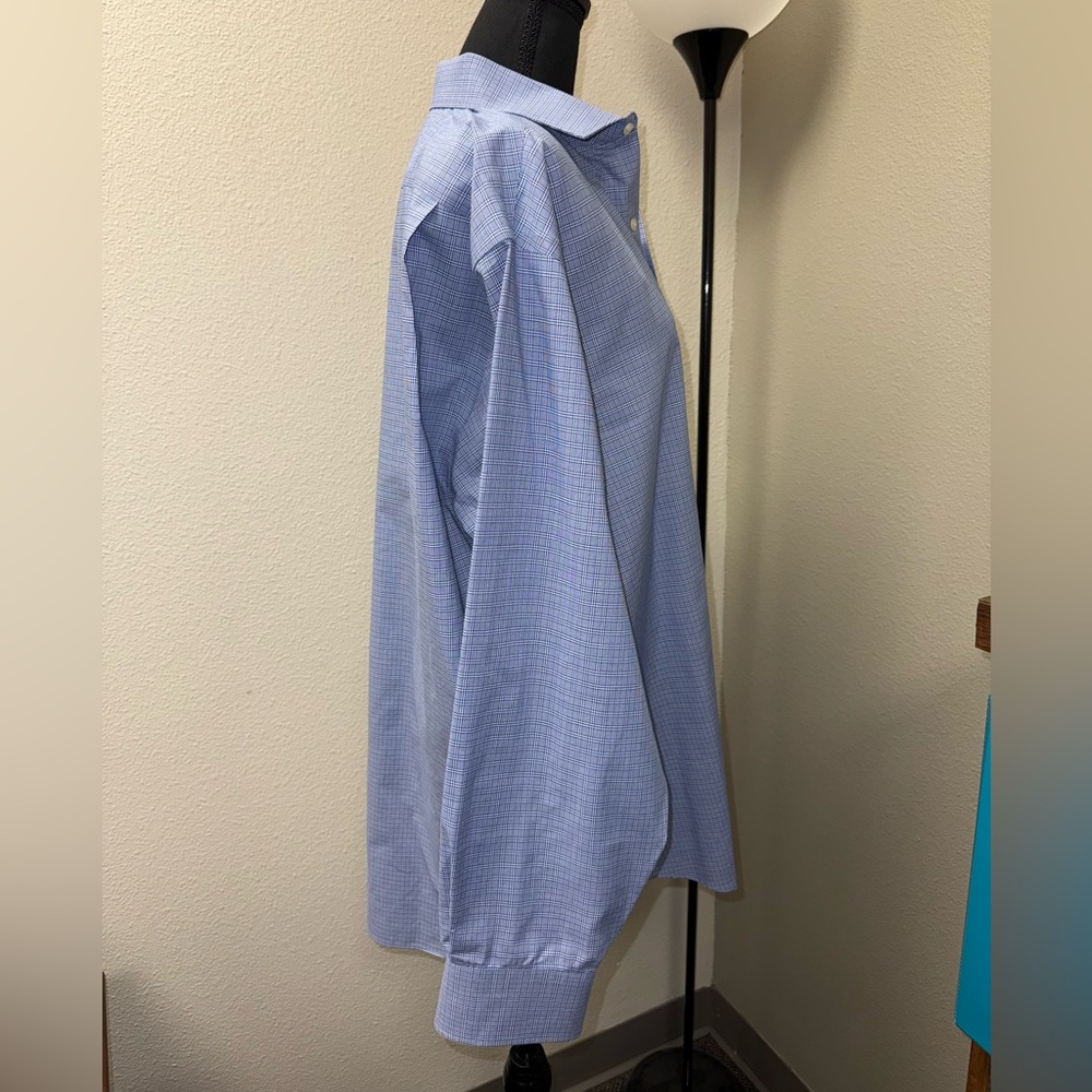 Tommy Hilfiger Blue and White Small Plaid Dress Shirt. Large. - Picture 5 of 9
